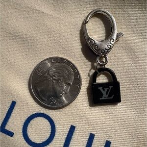 Louis Vuitton Black and Silver Padlock Keychain